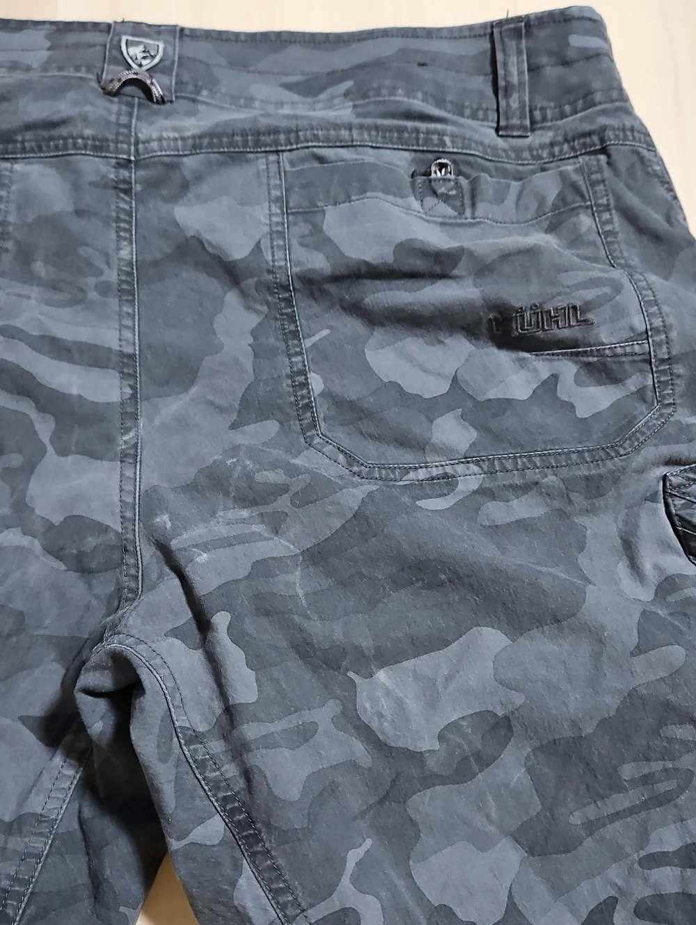 Kuhl Shorts Mens 38 Blue Gray Camo Ambush Cargo Tactical Utility Hiking Outdoor